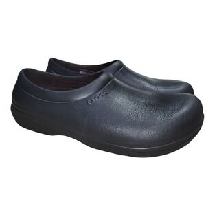 Crocs On The Clock LiteRide Clogs Black Slip Resistant Work Shoes Women's Size 9